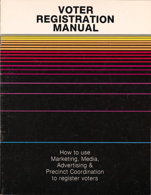 Voter Registration manual, 1983 by Emmett McBain for Soft Sheen Products Inc.